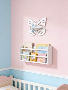 OBOVAY 1 pieza Estante de almacenamiento con forma de mariposa, Estante de almacenamiento de pared, Colgante de pared con forma de mariposa, Utilizado para decoración de habitación de bebé Estante de almacenamiento, Decoración del hogar, Elementos esenciales de la habitación, Elementos esenciales de la habitación de niños, Elementos esenciales para recién nacidos, Decoración de habitación rosa - Multicolor - Ver 7