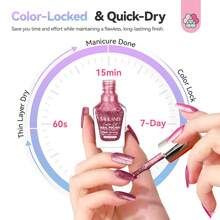 SAVILAND Chameleon Nail Polish Set: 6 Colors Aurora Shimmer Fingernail Polish Holographic Green Purple Red Glitter,Fast Quick-Dry Nail Lacquer Manicure Art Kit(10ml*6) - 6 Chameleon Colors - 查看 5