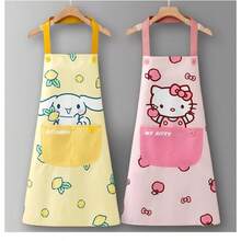 SANRIO Tạp dề nhà bếp Hello Kitty màu hồng bằng nhựa PVC có túi, thiết kế bóng bẩy, thích hợp cho việc nấu ăn tại nhà. - Nhiều màu - Xem 4