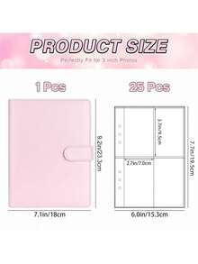 25pcs 4-Pocket Photo Card Refill Pages, With 25 4-Slot Card Pages, 6-Ring A5 Binder Album, 100 Card Slots, (PU Leather Binder Cover With Magnetic Clasp), For Organizing Trading Cards, Photos - Multicolor - View 3