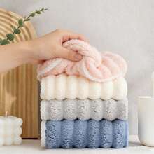 Juego de 4 toallas de felpa de coral suave, toallas superabsorbentes de secado rápido, suaves sin desprendimiento ni decoloración, adecuadas para limpiar la cara y las manos, aplicables para baño, viajes, exteriores, camping, etc. - Multicolor - Ver 8