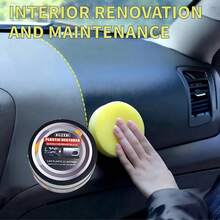 1 pieza Cera de renovación para el interior del coche de 100g - Cera de cuidado multiusos para el y el plástico, mantenimiento de salpicadero, asientos, controles centrales, renovación, protección antienvejecimiento, antidescoloración, tapicería de coche, materiales compuestos de madera y plástico - Negro - Ver 3