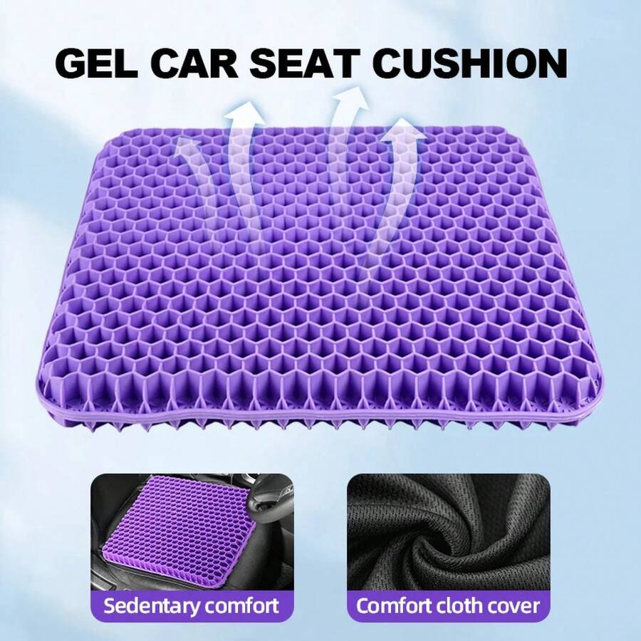 Cojines de asiento de gel para automóviles diseñados para el verano, con panal transpirable para descompresión y alivio del dolor de espalda y coxis, para uso en el hogar, oficina y silla de ruedas - Blanco - Ver 1