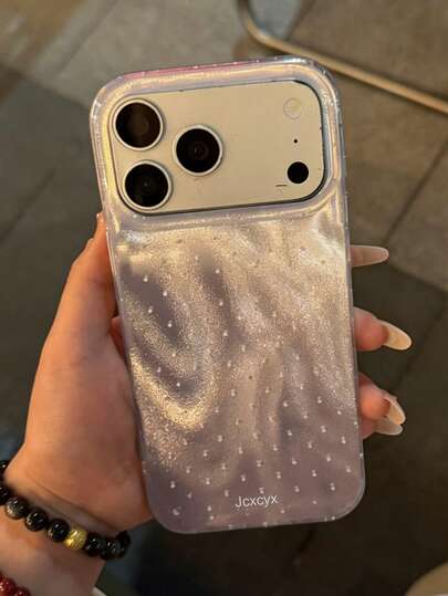 Étui de téléphone à pois simples avec effet laser d'ondulation de l'eau, compatible avec iPhone 17 Pro Max, 17 Pro, 17, 16 Pro Max, 16 Pro, 16, 15 Pro Max, 15 Pro Max, 15 Pro, 15, 14 Pro Max, 14 Pro, 14, 13. Coque arrière élégante et antichoc, cadeau