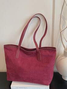 Large Capacity Handbag For Women, New Arrival Minimalist Commuter Shoulder Tote Bag - Burgundy - View 12