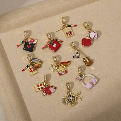 1 Bộ phụ kiện trang sức tự làm theo chủ đề sinh vật biển, gồm các chi tiết men hình sứa, cá ngựa và cá voi, phong cách cổ điển ngọt ngào và cá tính, đa năng.