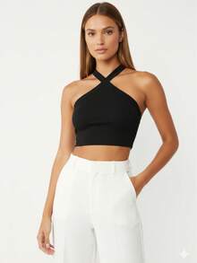 Women's Cropped Top With Thick Cross Straps, Several Dressing Options, Super Light And Comfortable!!! - THEREFORE - View 4