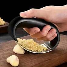 1pc Stainless Steel Curved Garlic Press With Ergonomic Non-Slip Handle! Easily Crush Garlic And Ginger For Cooking, Stir-Frying And Seasoning - Great For Home Kitchen, Dorm And Small Apartment! Perfect For Spring Meal Prep And Summer Grilling! , Easy To Clean, Rust-Resistant - Essential Kitchen Tool! - Default - View 1
