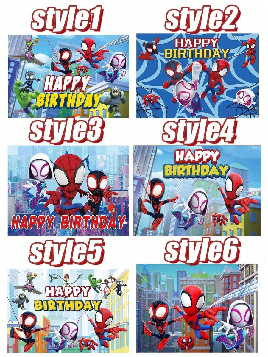 Marvel 漫威蜘蛛侠主题派对横幅，1件装，210*150/150*100厘米卡通超级英雄复仇者联盟拍照背景装饰，大型闪光生日装饰，适合儿童庆祝活动、婚礼生日派对用品210* - 小蜘蛛背景布 - 查看 1