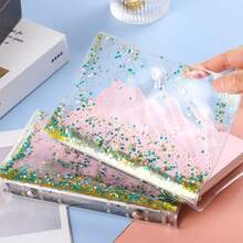 优雅闪光封面A6笔记本，油画质感日记本，学生便签本，粉丝收藏册 - 活頁本 - 查看 4