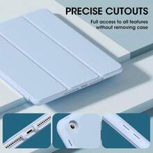 适用于 iPad Air 11、第九代 10.2 英寸、第八代 10.2 英寸、第十代、MatePad 11.5S 2026/11.5 2025、荣耀平板 X8b 2026、X8a、X9 2023（11.5 英寸）平板电脑的 2026 款 11 英寸平板电脑保护套，三折支架，智能休眠/唤醒，时尚蓝色 PU 皮革保护套 - 白冰色 - 查看 8