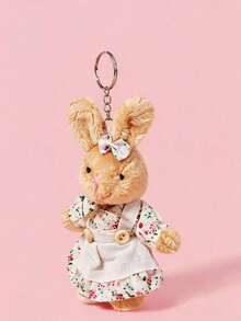 POKOJA LAND 1PC Cute Wear Clothes Bear Plush Toy Cartoon Rabbit Pendant Soft Stuffed Doll Backpack Car Bag Key Ring Decor  Gift - Multicolor - View 5