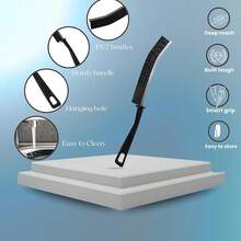 Pack Multi-Purpose Crevice Cleaning Brushes Set - No-Electricity Needed Hard Bristle Brushes For Bathroom, Toilet & Kitchen_GAP Cleaning Tool For Sink, Drain & Tile_JOINTS - Black - View 9