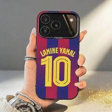 Funda para Teléfono L-Left-Foot-L-Lamine Y-Yamal para iPhone 17 16 15 14 13 12 11 Pro Max, Gris Negro Mate, Metálica Láser Aurora - Multicolor - Ver 3