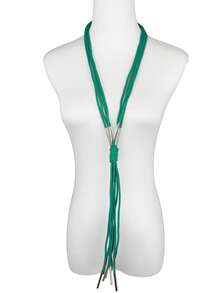 MARLIWOO 1pc Handmade Gothic Style Tassel Necklace, Niche Punk Rock Long Necklace For Women - Multicolor - View 14