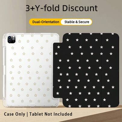亚克力水晶彩绘平板电脑保护套，带支架，星形图案，兼容三星 A9/A9+/S9/S9FE/A11/A11+/S11/S10 FE/S10 FE+/S10 Lite、A16 2025、Air 11/13、M3 2025、Mini 7 A17、Pro 2024、Air 11/13、M2 2024、Pro 11/13、M4 2024、Pro 12.9、7/8/9 代、10.2、10 代、10.9、Air 4/5/6/7/8、10.9、Pro 11、4/5/6 代、Mini 6、SE 11、荣耀、Matepad SE 11。