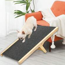 Freestanding Dog Ramp Pet Puppy Ramp Adjustable Heights Non-Slip Carpet Stair - Black - View 10