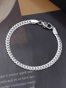 1 Vòng tay mắt xích 5mm dành cho nam, và phụ kiện nam giản dị đơn giản, bện thủ công với khóa cài Buddha - Bạc - Xem 7