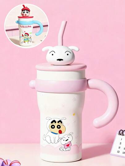 CRAYON SHINCHAN Bình nước giữ nhiệt chân không mới năm 2026, cốc thép không gỉ 316 chất lượng cao, quà tặng cho cặp đôi.