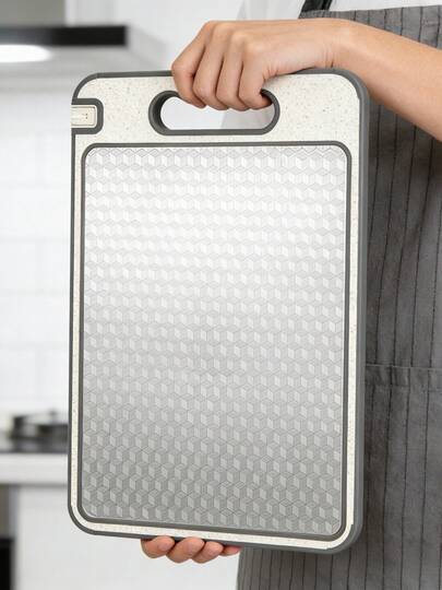 1 chiếc thớt bằng thép không gỉ, có chức năng mài và đánh bóng dao, có thể sử dụng cả hai mặt, giúp tách riêng thực phẩm sống và chín khi cắt, dụng cụ nhà bếp, phụ kiện nhà bếp, có thể cất giữ bằng cách treo, một vật dụng nhà bếp thiết yếu, thích hợp cho nhà hàng, nhà bếp và ký túc xá.