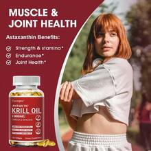 Antarctic Krill Oil, Include Omega-3s, Astaxanthin, Phospholipids - Easy To Absorb,  Heart & Joint Healthy  - 120 Softgels - 1瓶 - 查看 7