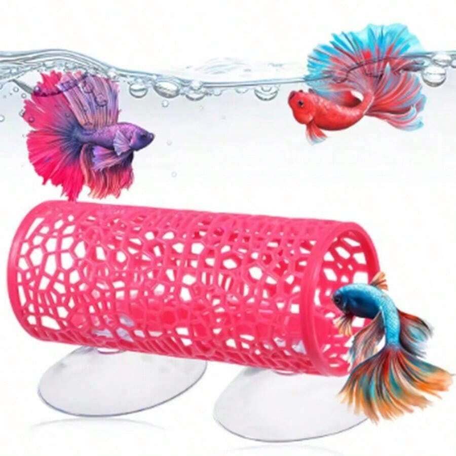 水族箱鱼类隧道玩具，斗鱼隧道躲藏处和游乐场洞穴，适合斗鱼、孔雀鱼和底栖鱼类 - A - 查看 1