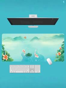 1pc Extra Large Desk Mat Keyboard Pad Mouse Pad, Thick Non-Slip Edged Precise Gaming Operation Home Office Desk Pad, Back To School Gaming Mouse Pad - Candy Clouds - View 6