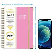 2026-2027学年A5螺旋装订周计划/月计划本，粉色封面，学校/办公室日程本 - 彩色 - 查看 9