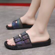 Men's Laser Reflective Slippers, Fashionable , Student, Anti-Slip, Beach, Holiday - Multicolor - View 5