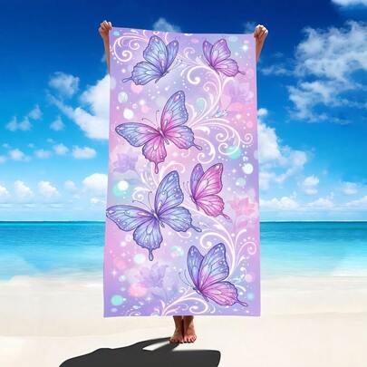 1 chiếc khăn tắm biển họa tiết bướm mộng mơ, khăn tắm biển cỡ lớn siêu mềm mại làm từ sợi microfiber, khăn tắm siêu thấm hút, thích hợp cho du lịch, hồ bơi, lặn, lướt sóng, yoga, cắm trại, có nhiều kích cỡ, phụ kiện bãi biển cho bãi biển, hồ bơi, du lịch, cắm trại, yoga.