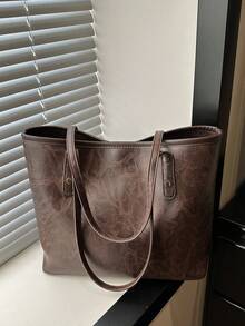 2026新款大容量手提包，多功能单肩包，休闲大学生通勤包（女士款） - 咖啡棕 - 查看 9