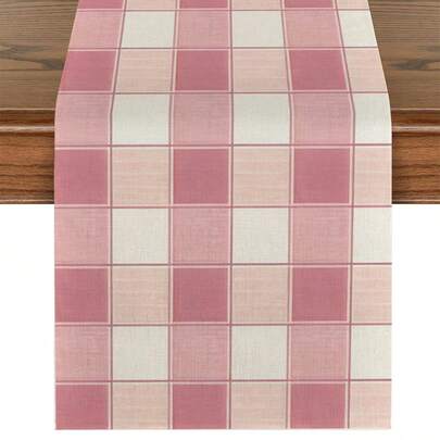 قطعة واحدة من طاولة الجري ذات النمط الكلاسيكي المربع، سجادة طاولة بطراز بسيط، سجادة طاولة مستطيلة مناسبة لرأس السنة، عيد الحب، عيد الفصح، ، عيد الهالوين، عيد الميلاد، ديكور كوخ العطلات، لوازم حفلات التخييم، ديكور طاولة المطبخ والطعام وحفلات الزفاف، بمظهر كتان عتيق، قابلة للاستخدام في مدخل المنزل، التجمعات العائلية، طاولة القهوة، غرفة المعيشة