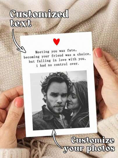 [Customized] Personalized Photo Greeting Card With Envelope, Suitable For Expressing Love, Birthday, Anniversary, And Other Occasions. An Ideal Gift For Partners, Friends, And Family. Versatile Use, Modern Unique Design, Personalized Wedding Gift