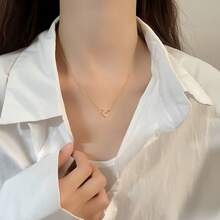 正品925纯银镀金无限爱心吊坠项链，女士精美珠宝，婚礼派对礼物 BSN236 - 無限愛項鍊 - 查看 5