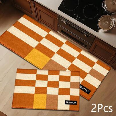 2D Renkli Baskılı Desenli Halı, Giriş, Kapı Girişi, İç Mekan Dekorasyonu İçin Yumuşak ve Dayanıklı Zemin Matı - Oturma Odası, Banyo, Yatak Odası, Oyun Odası, Çamaşır Odası, Yurt Odası İçin Yıkanabilir Halı