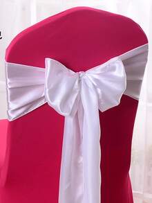 1pc Satin Ribbon Sash, Wedding Party Chair Back Decoration, Bow Tie Chair Strap - 1PC - View 8