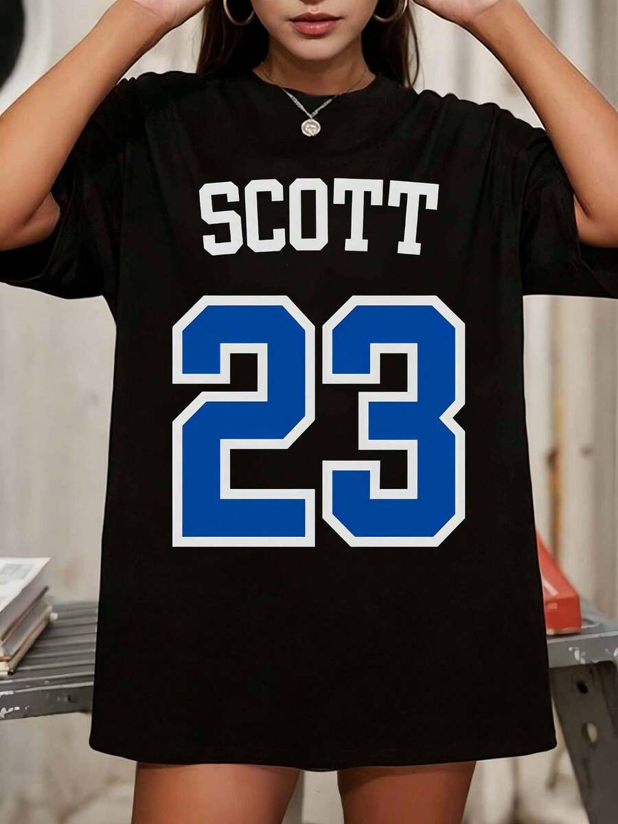 TREE HILL RAVENS Scott 23 Tee, , Vintage Wash TShirt, One Tree Hill Gifts, Oth Merch, Tree Hill North Carolina - màu đen - Xem 1