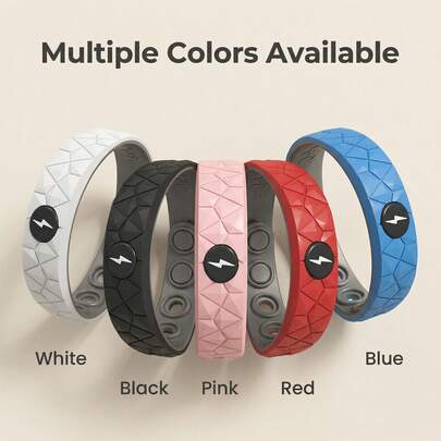 1pc Fashion Sports Silicone Bracelet With Diamond Pattern, Adjustable Size Unisex, Outdoor Running Fitness Negative Ion Anti-Static Accessory