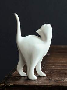 1 Piece Of Elegant Resin Cat Ornament Home Decor Animal Decoration Perfect For Cat Lovers, Fantasy Theme Decorative Sculpture For Indoor And Outdoor Use - 1PC - View 5