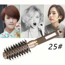 11pcs Gold Ceramic & Aluminum Alloy Hair Brush Set, Ceramic Ionic Technology - Suitable For Blow Drying, Straightening And Creating Curly & Straight Hair - Champagne - View 10