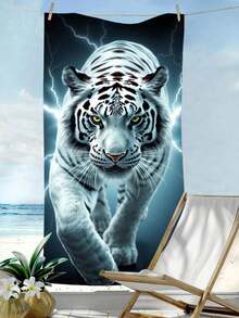 Khăn tắm biển sợi siêu mịn, mềm mại, nhanh khô 250g | Kích thước có sẵn: 70*140cm/90*180cm | Họa tiết hoa hổ trắng | Khăn tắm di động thấm hút cao, trang trí phòng tắm, thích hợp cho bơi lội mùa hè, du lịch, cắm trại, tập thể dục - Nhiều màu - Xem 11