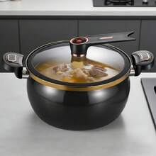 Large 8L Micro Pressure Cooker – Enamel Non-Stick Stew Pot With Quick Release Valve & Slide Lock Lid, Versatile Cooking Pot Compatible With Induction Gas Hob - View 5