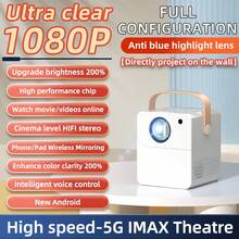 HUASHIJIE Proyector 4K Ultra HD 5G para cine en casa, multifuncional, inmersivo. Compatible con conexión wifi para teléfonos Android y Apple. Proyector de pared blanco con proyección directa para KTV, juegos, cursos online y dormitorios. Compatible con interfaz HD. Conexión USB. Sistema Android integrado. Descarga masiva de aplicaciones. Sistema de sonido integrado. Proyección en exteriores. Regalos para Navidad y San Valentín. - Tipo de Enchufe A USA (110-127V) - Ver 13