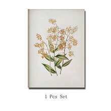 Set Of 1 Cottagecore Vintage Orchid Canvas Poster – Yellow Floral Wall Art, French Country Botanical Print, Frameless/Framed Decor For Living Room Bedroom Kitchen - A - View 11