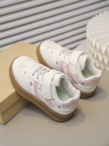 女童刺绣花朵休闲魔术贴运动鞋 - 白色 - 查看 2