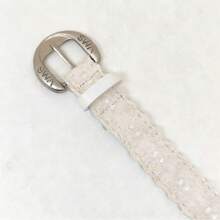 Thắt lưng nữ phong cách Y2K màu trắng thêu ren với khóa bạc khắc chữ SWA – Dây thắt lưng khoét rỗng dễ thương phù hợp với quần jeans, váy ngắn, đầm, trang phục thường ngày và phong cách đường phố. - Nhiều màu - Xem 6