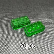 20PCS 2x4 Dots Transparent Clear Bricks - 3001 Compatible Small Particle Building Block Parts For Kids DIY House Waterfall - Multicolor - View 15