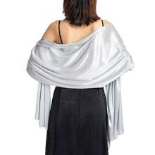 1pc Satin Solid Color Long Shawl, Gold Or Ivory White 65*220cm Lightweight Shawl, Bridal Bridesmaid Wedding Formal Dress Scarf, Soft Fabric Shawl For Weddings, Parties, Birthdays, Photoshoots, Gatherings,Beach,Holiday - Multicolor - View 14