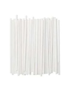 100支/包 经典黑色、白色、卡其色纸吸管，一次性饮料吸管批发，适用于生日派对、婚礼、新娘送礼会、节日庆典、毕业典礼、新年、情人节、母亲节、父亲节派对用品 - 彩色 - 查看 6