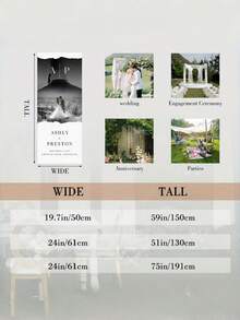 1pc, Multiple Sizes - Customized Wedding Welcome Sign, Customized Wedding Welcome Banner, Wedding Banner Fabric, Customizable Text, Names And Images, Suitable For Lawn, Garden, Living Room - Party Decoration Banner - Multicolor - View 4